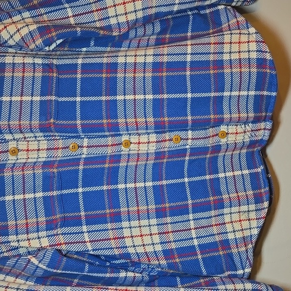L.L. Bean Blue Plaid Button Front Knit Cotton Pocket Shirt Shacket NWOT - Picture 4 of 15